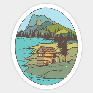 Farmhouse in the Hill Station Sticker